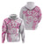 Polynesian Pattern With Plumeria Flowers Hoodie Pink