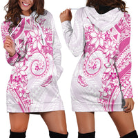 Polynesian Pattern With Plumeria Flowers Hoodie Dress Pink LT05 - Polynesian Pride