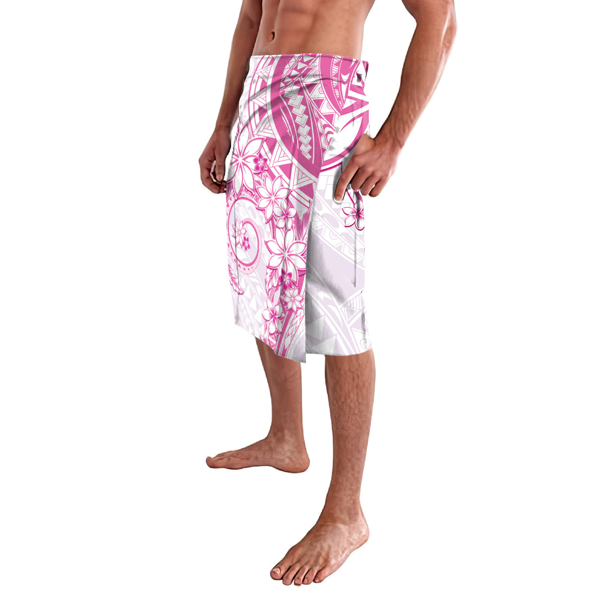 Polynesian Pattern With Plumeria Flowers Lavalava Pink LT05 - Polynesian Pride