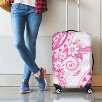 Polynesian Pattern With Plumeria Flowers Luggage Cover Pink LT05 - Polynesian Pride