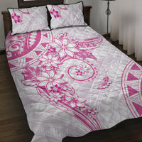 Polynesian Pattern With Plumeria Flowers Quilt Bed Set Pink LT05 Pink - Polynesian Pride