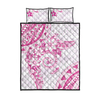 Polynesian Pattern With Plumeria Flowers Quilt Bed Set Pink LT05 - Polynesian Pride