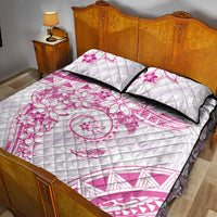 Polynesian Pattern With Plumeria Flowers Quilt Bed Set Pink LT05 - Polynesian Pride