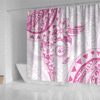 Polynesian Pattern With Plumeria Flowers Shower Curtain Pink LT05 - Polynesian Pride