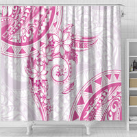 Polynesian Pattern With Plumeria Flowers Shower Curtain Pink LT05 - Polynesian Pride