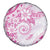 Polynesian Pattern With Plumeria Flowers Spare Tire Cover Pink