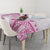 Polynesian Pattern With Plumeria Flowers Tablecloth Pink