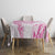 Polynesian Pattern With Plumeria Flowers Tablecloth Pink