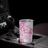 Pink Polynesian Pattern With Plumeria Flowers Tumbler Cup LT05 - Polynesian Pride