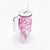 Pink Polynesian Pattern With Plumeria Flowers Tumbler With Handle