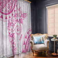 Polynesian Pattern With Plumeria Flowers Window Curtain Pink LT05 - Polynesian Pride