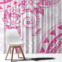 Polynesian Pattern With Plumeria Flowers Window Curtain Pink LT05 - Polynesian Pride