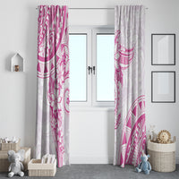 Polynesian Pattern With Plumeria Flowers Window Curtain Pink LT05 - Polynesian Pride