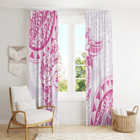 Polynesian Pattern With Plumeria Flowers Window Curtain Pink LT05 - Polynesian Pride