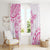 Polynesian Pattern With Plumeria Flowers Window Curtain Pink