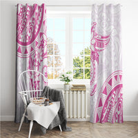 Polynesian Pattern With Plumeria Flowers Window Curtain Pink LT05 - Polynesian Pride