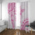 Polynesian Pattern With Plumeria Flowers Window Curtain Pink