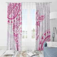 Polynesian Pattern With Plumeria Flowers Window Curtain Pink LT05 - Polynesian Pride