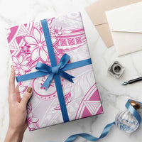 Polynesian Pattern With Plumeria Flowers Wrapping Paper Pink LT05 - Polynesian Pride