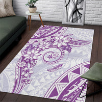 Polynesian Pattern With Plumeria Flowers Area Rug Purple LT05 Purple - Polynesian Pride