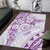 Polynesian Pattern With Plumeria Flowers Area Rug Purple