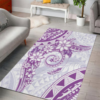 Polynesian Pattern With Plumeria Flowers Area Rug Purple LT05 - Polynesian Pride