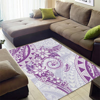 Polynesian Pattern With Plumeria Flowers Area Rug Purple LT05 - Polynesian Pride