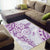 Polynesian Pattern With Plumeria Flowers Area Rug Purple