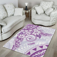 Polynesian Pattern With Plumeria Flowers Area Rug Purple LT05 - Polynesian Pride