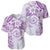 Polynesian Pattern With Plumeria Flowers Baseball Jersey Purple