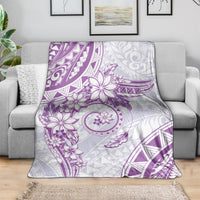 Polynesian Pattern With Plumeria Flowers Blanket Purple LT05 - Polynesian Pride