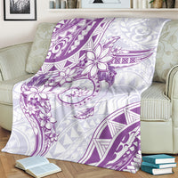 Polynesian Pattern With Plumeria Flowers Blanket Purple LT05 - Polynesian Pride