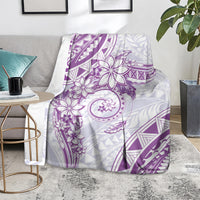 Polynesian Pattern With Plumeria Flowers Blanket Purple LT05 - Polynesian Pride