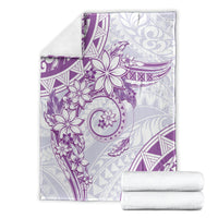 Polynesian Pattern With Plumeria Flowers Blanket Purple LT05 - Polynesian Pride
