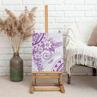 Polynesian Pattern With Plumeria Flowers Canvas Wall Art Purple LT05 - Polynesian Pride