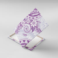 Polynesian Pattern With Plumeria Flowers Canvas Wall Art Purple LT05 With Frame Purple - Polynesian Pride