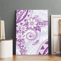 Polynesian Pattern With Plumeria Flowers Canvas Wall Art Purple LT05 - Polynesian Pride