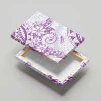 Polynesian Pattern With Plumeria Flowers Canvas Wall Art Purple LT05 - Polynesian Pride