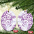 Polynesian Pattern With Plumeria Flowers Ceramic Ornament Purple