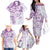 Polynesian Pattern With Plumeria Flowers Family Matching Off The Shoulder Long Sleeve Dress and Hawaiian Shirt Purple