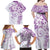 Polynesian Pattern With Plumeria Flowers Family Matching Off Shoulder Maxi Dress and Hawaiian Shirt Purple