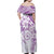 Polynesian Pattern With Plumeria Flowers Family Matching Off Shoulder Maxi Dress and Hawaiian Shirt Purple