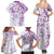 Polynesian Pattern With Plumeria Flowers Family Matching Summer Maxi Dress and Hawaiian Shirt Purple