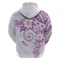 Polynesian Pattern With Plumeria Flowers Hoodie Purple LT05 - Polynesian Pride