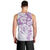 Polynesian Pattern With Plumeria Flowers Men Tank Top Purple