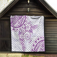 Polynesian Pattern With Plumeria Flowers Quilt Purple LT05 - Polynesian Pride