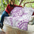 Polynesian Pattern With Plumeria Flowers Quilt Purple