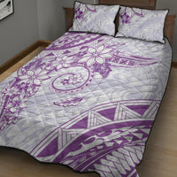 Polynesian Pattern With Plumeria Flowers Quilt Bed Set Purple LT05 - Polynesian Pride
