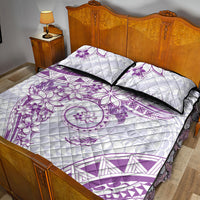Polynesian Pattern With Plumeria Flowers Quilt Bed Set Purple LT05 - Polynesian Pride