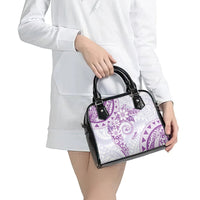 Polynesian Pattern With Plumeria Flowers Shoulder Handbag Purple LT05 - Polynesian Pride